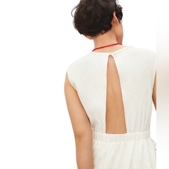 Everlane The Linen Open Back Dress Sz 6 Cream - Picture 8 of 14